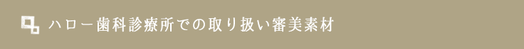 ハロー歯科診療所での取り扱い審美素材