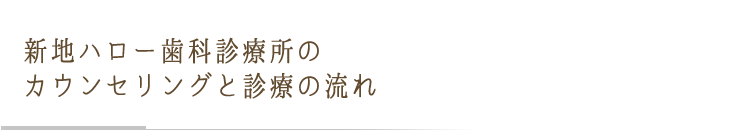 新地ハロー歯科診療所のカウンセリングと診療の流れ