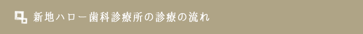 新地ハロー歯科診療所の診療の流れ