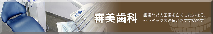 審美歯科　銀歯など人工歯を白くしたいなら、セラミックス治療がおすすめです